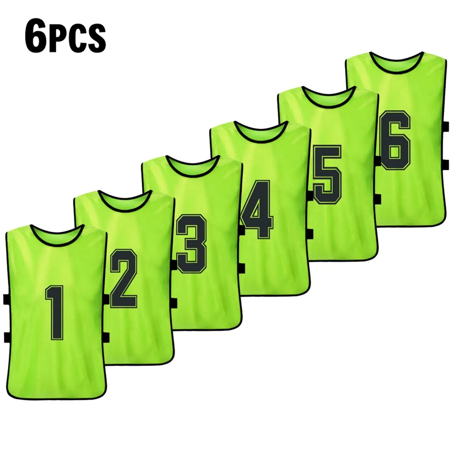 6PCS/2PCS Adults Soccer Pinnies Quick Drying Football Team Jerseys Youth Sports Scrimmage Soccer Team Numbered Bibs Sports Vest