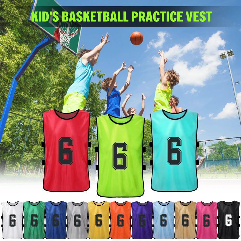 6PCS/2PCS Adults Soccer Pinnies Quick Drying Football Team Jerseys Youth Sports Scrimmage Soccer Team Numbered Bibs Sports Vest