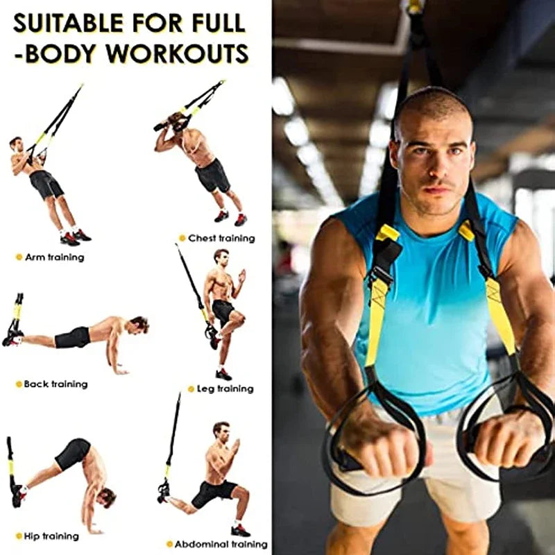 Hanging Training Strap Adjustable Fitness Band Chest Exercise Strap Pull Rope Resistance Band Set Home Gym Exercise Equipment