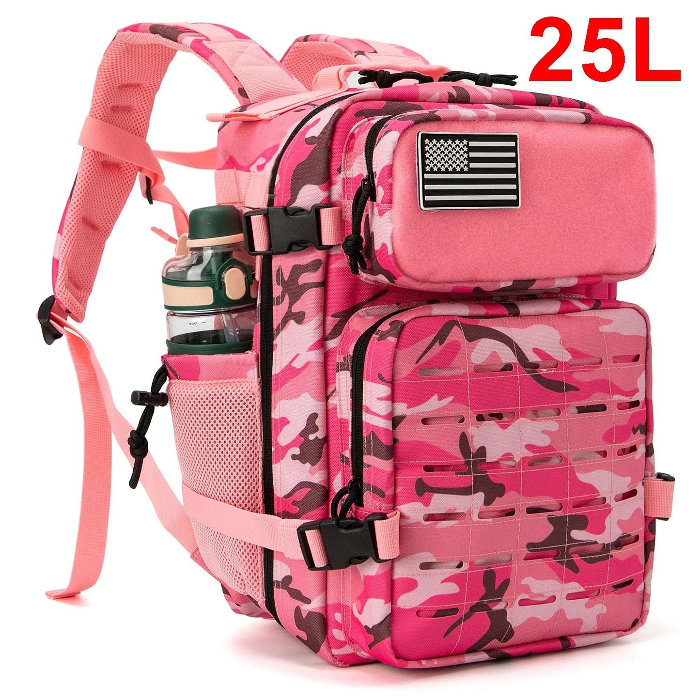 25L/45L Tactical Backpack for Men and Women Outdoor Survival Bug Out Bag Small School Rucksack Hking with Bottle Holder