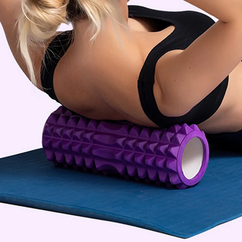 30cm Yoga Column Foam Fitness Muscle Training Pilates Sports Massage Foam Roller Grid Trigger Point Therapy Home Gym Exercise