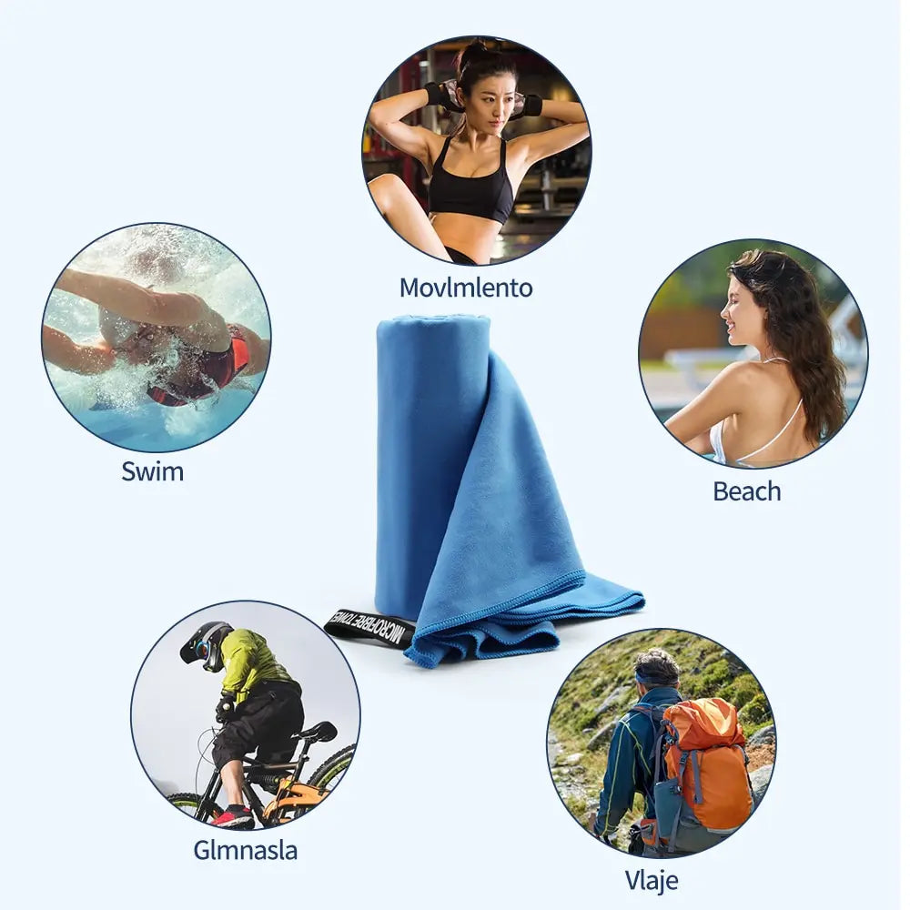 Fast Dry Sport Towel Multifunctional Travel Swimming Yoga Ultra Soft Lightweight Super Absorbent Microfiber Material for Gym