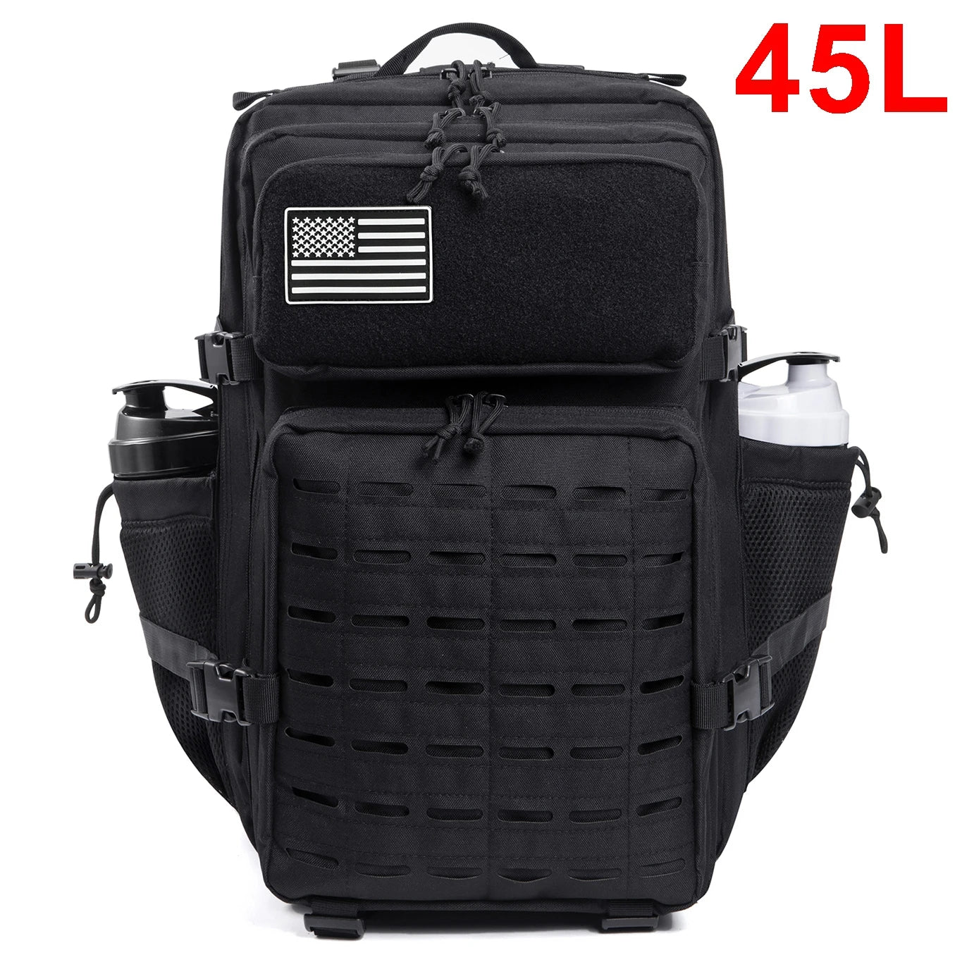 25L/45L Tactical Backpack for Men and Women Outdoor Survival Bug Out Bag Small School Rucksack Hking with Bottle Holder