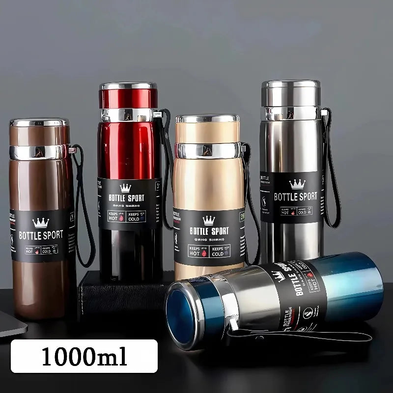 1L Thermal Water Bottle Keep Cold and Hot Thermos for Water Tea Coffee Vacuum Flasks Stainless Steel Thermos Bottle