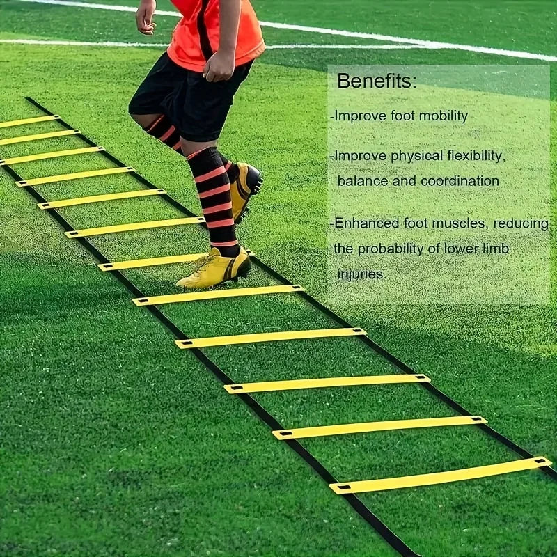 1 Set Soccer Training Agility Ladder Set, Logo Disks, Resistance Umbrella, Spikes, Obstacles Speed Awareness Training