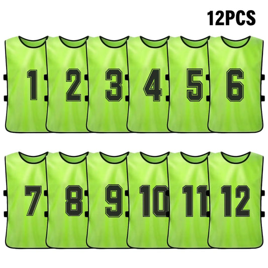 6PCS/2PCS Adults Soccer Pinnies Quick Drying Football Team Jerseys Youth Sports Scrimmage Soccer Team Numbered Bibs Sports Vest